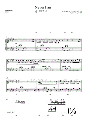 Neverland - (G)I-DLE 高清钢琴谱五线谱.docx