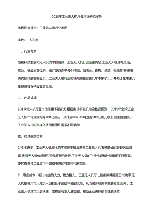 2023年工业无人机行业市场研究报告.docx