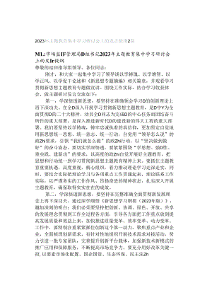 2023年主题教育集中学习研讨会上的发言提纲2篇.docx