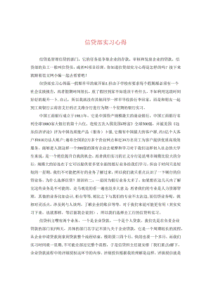 信贷部实习心得.docx
