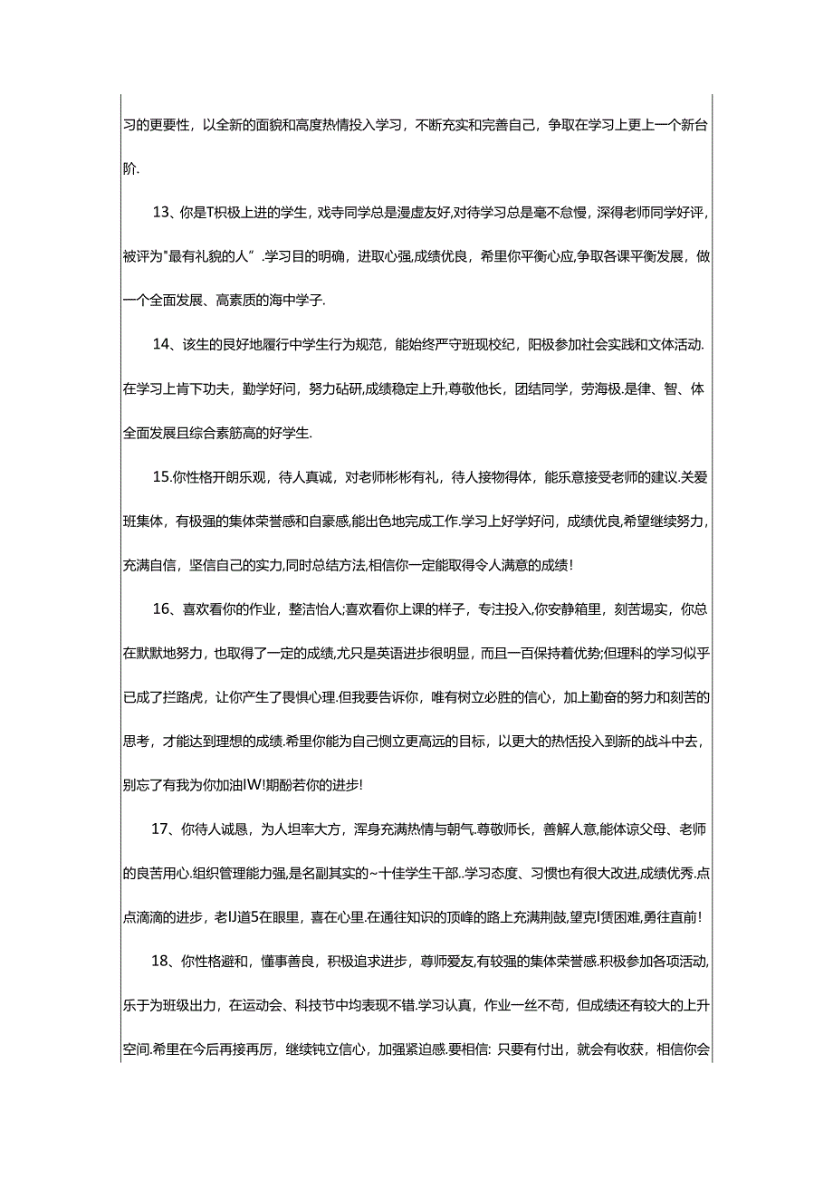 2024年中学生寒假表现评语(精选0句).docx_第3页