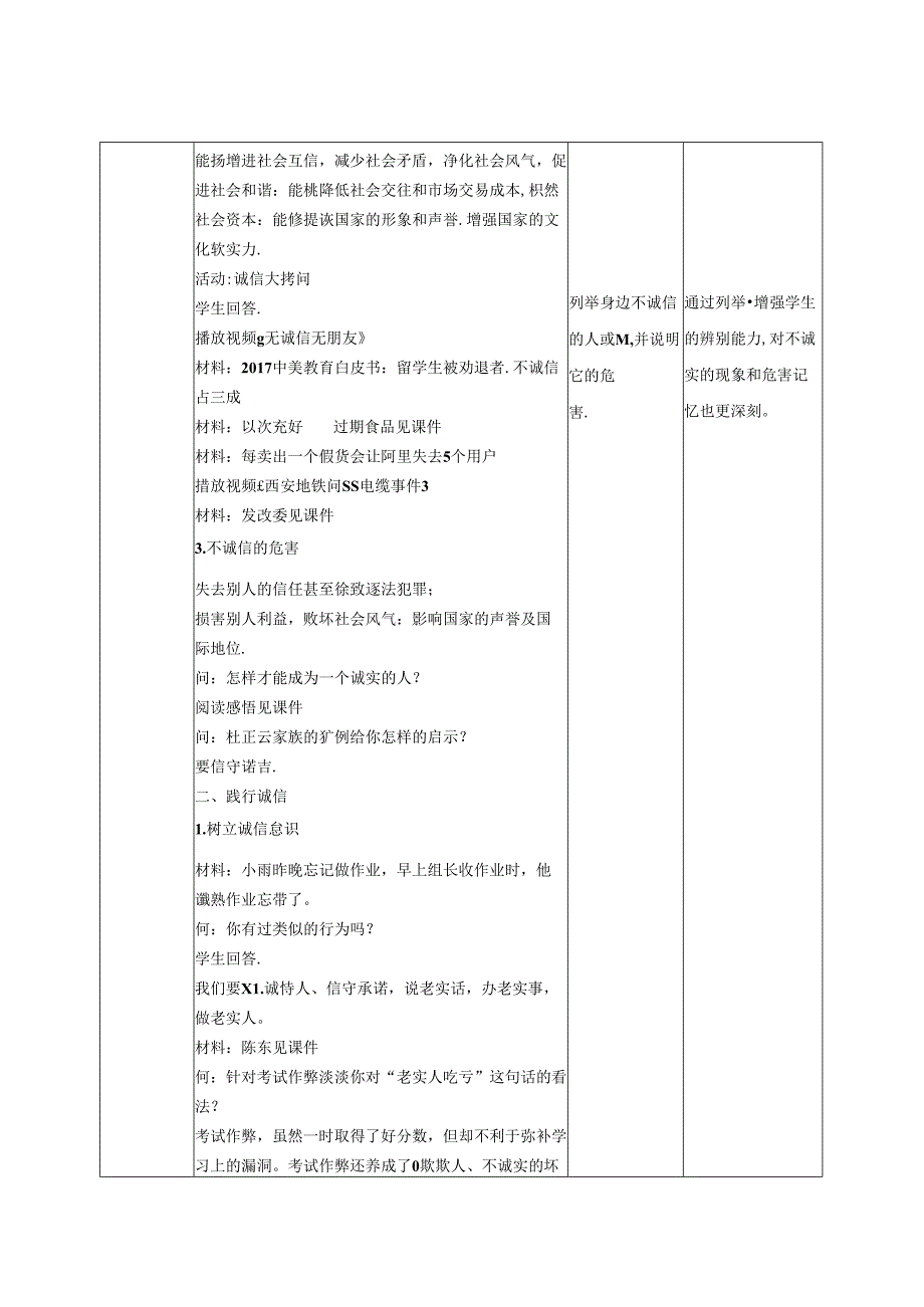 2.4.3 诚实守信-2024-2025学年初中道德与法治八年级上册教案.docx_第3页