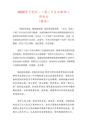 2024学习党的二十届三中全会精神心得体会.docx