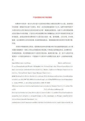 产品经理英文电子简历模板.docx