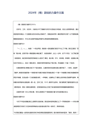 2024年（精）团结的力量作文篇.docx