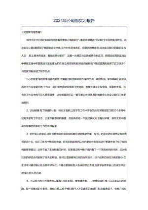 2024年公司部实习报告.docx