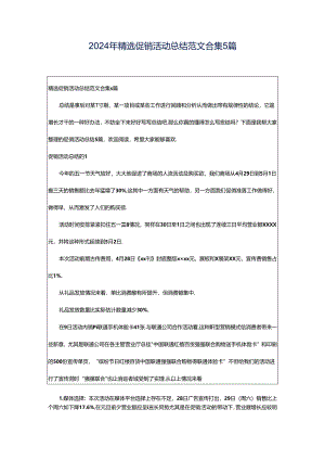 2024年精选促销活动总结范文合集5篇.docx