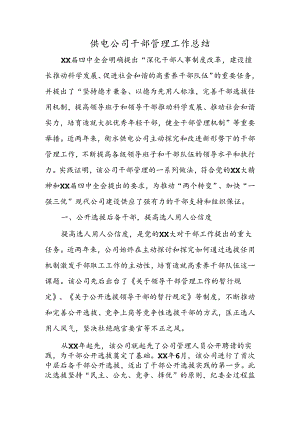 供电公司干部管理工作总结.docx