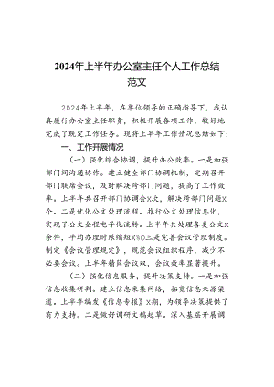 2024年上半年办公室主任个人工作总结述职报告汇报.docx