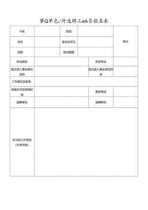 事业单位公开选聘工作人员报名表.docx