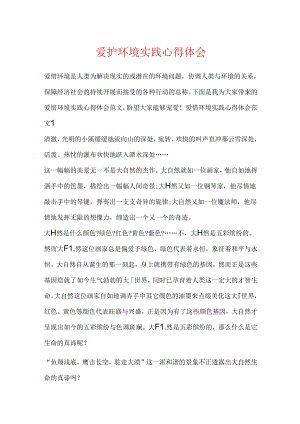 保护环境实践心得体会.docx