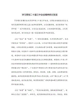 5篇学习贯彻二十届三中全会精神研讨发言.docx