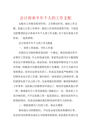 会计未来半年个人的工作计划.docx