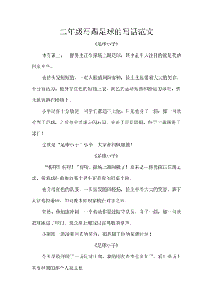 二年级写踢足球的写话范文.docx