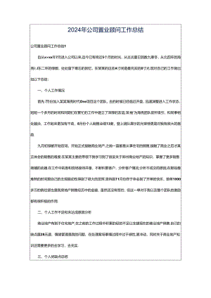 2024年公司置业顾问工作总结.docx