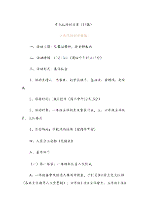 (16篇)少先队培训方案.docx