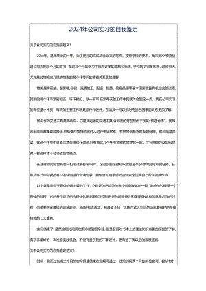 2024年公司实习的自我鉴定.docx