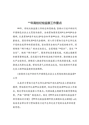 2024年高校纪检监察工作要点.docx