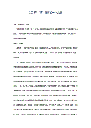 2024年（精）真情初一作文篇.docx