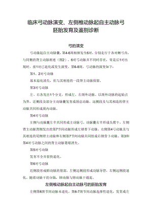 临床弓动脉演变、左侧椎动脉起自主动脉弓胚胎发育及鉴别诊断.docx