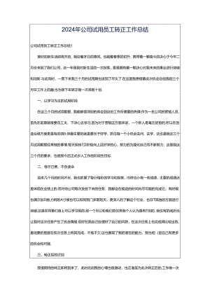 2024年公司试用员工转正工作总结.docx