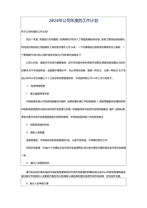 2024年公司年度的工作计划.docx