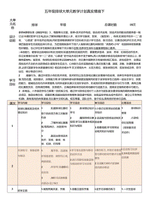 26.五年级排球大单元教学计划真实情境下.docx