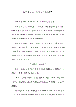 为齐鲁大地注入强劲“水动能”.docx