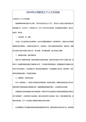 2024年公司新员工个人工作总结.docx