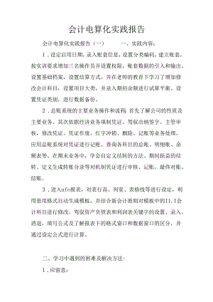 会计电算化实践报告.docx