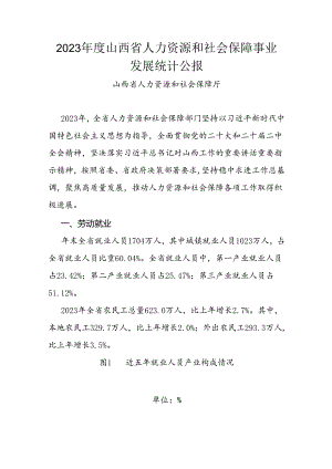 2023年度山西省人力资源和社会保障事业发展统计公报.docx