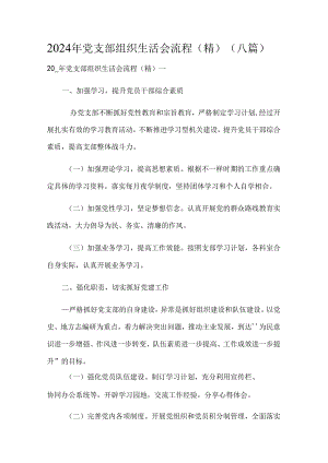 2024年党支部组织生活会流程(精)(八篇).docx