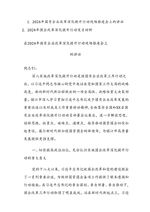 2024年国有企业改革深化提升行动现场推进会上的讲话范文2篇.docx