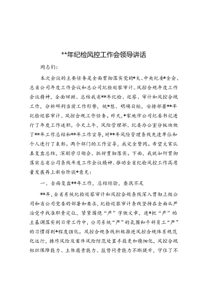 2024年纪检风控工作会领导讲话.docx