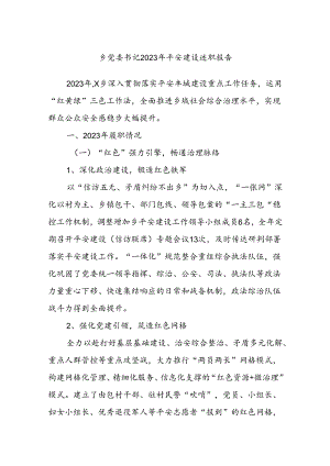 乡党委书记2023年平安建设述职报告.docx