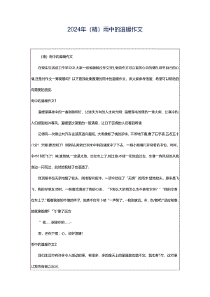 2024年（精）雨中的温暖作文.docx