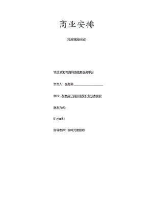 互联网 农村电商信息服务平台策划书.docx