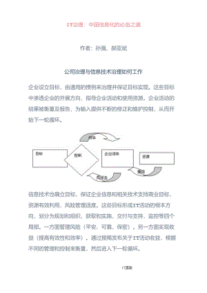IT治理--中国信息化的必由之道分析.docx