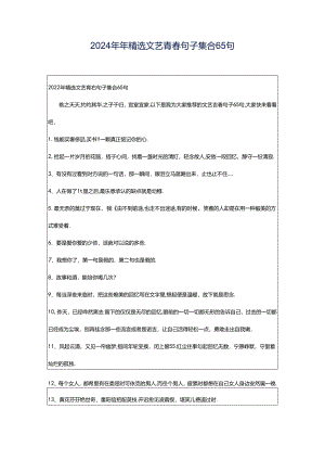 2024年年精选文艺青春句子集合65句.docx