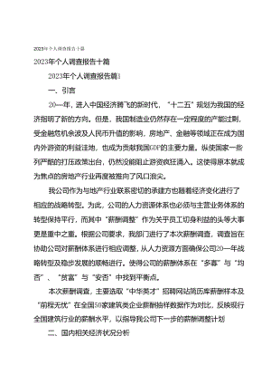 2023年个人调查报告十篇.docx
