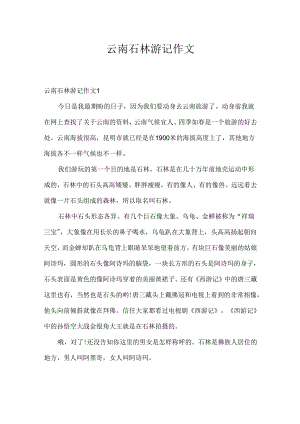云南石林游记作文.docx
