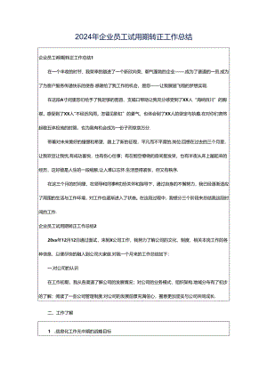 2024年企业员工试用期转正工作总结.docx