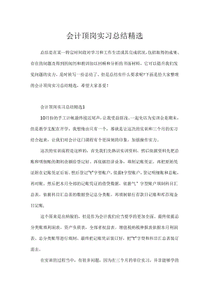 会计顶岗实习总结精选.docx