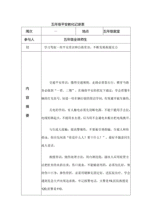 五年级安全教育记录[1].docx