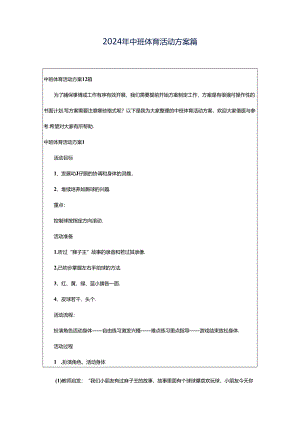 2024年中班体育活动方案篇.docx