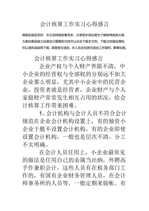 会计核算工作实习心得感言.docx