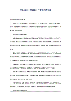 2024年中小学消防公开课观后感13篇.docx