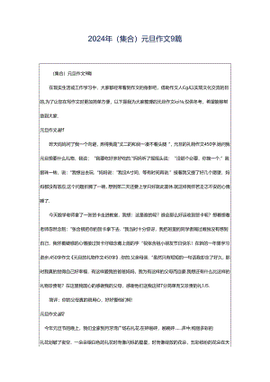 2024年（集合）元旦作文9篇.docx