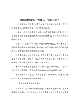 体制内的咸鱼为什么不怕被开除？&例谈述职报告的述“绩”策略.docx