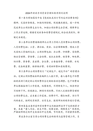 2024年财政专项资金管理和使用情况说明.docx